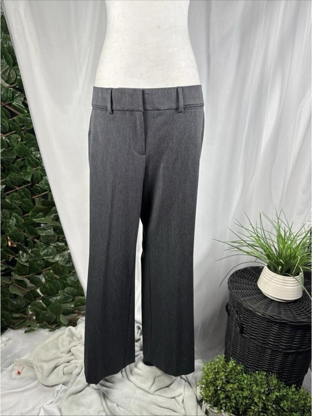 Ann Taylor Loft Pants Women SZ 8 Julie Trouser Curvy Straight Leg Black Stretch